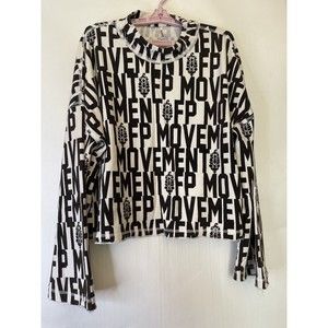 FP MOVEMENT Wild Side Logo Sweatshirt - Black/Brown/Ivory - Large [NWOT]